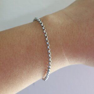 3mm Round Cable Chain Style Bracelet/Anklet Silver Stainless Steel